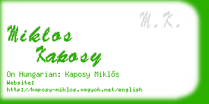 miklos kaposy business card