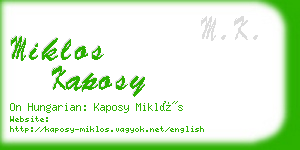 miklos kaposy business card